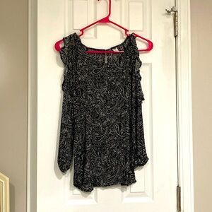Cold shoulder paisley blouse